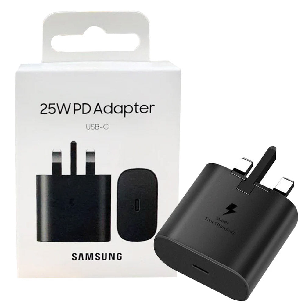 Original Samsung 25W Super Fast Charger – 3-Pin | Dubai Stock | USB-C Adapter | For S Series, A Series, Note, Fold